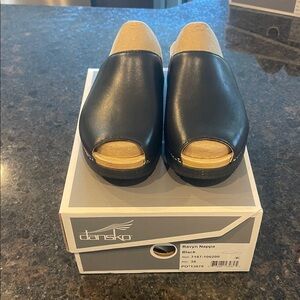 Dansko Black Open-Toe Mules Style Ravyn